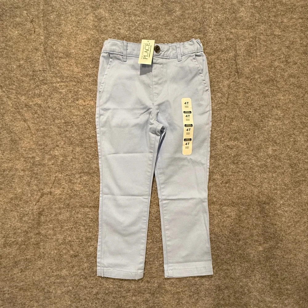 The‎ Childrens Place Boys 4T Skinny Chino Pants Light Blue Stretch 3044906 NWT